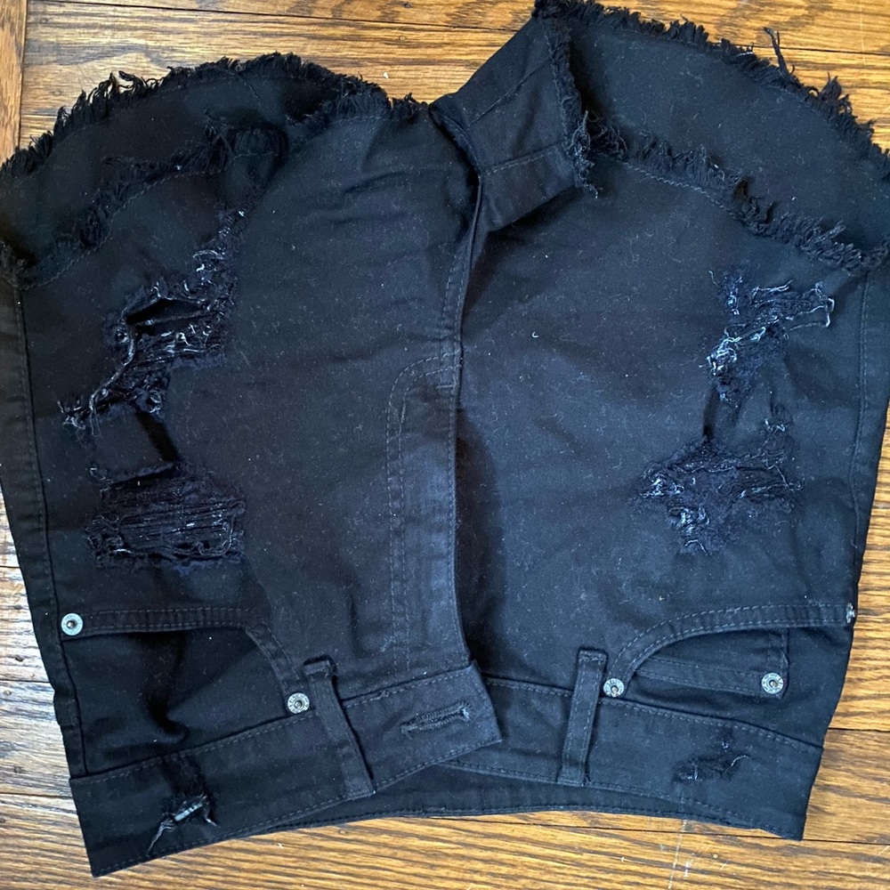 LF black shorts with rips